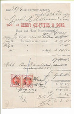 1899 Henry Griffiths & Sons Swithin St. Worcester. Seil & Zeltmacher Rechnung