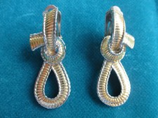 Ohrclips Ohrringe Clips Hänger gold silber als Schleife Modeschmuck neuwertig