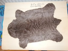 Braunes Fell lockiges Echtfell 31x50cm Mini Pelz in Fellform gelocktes Lammfell 