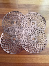 4x Tischset Platzset Untersetzer rund Depot Kupfer Rosegold, 38 cm, wie neu