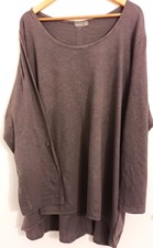 Janina Damen Tunika Gr.54 Grau Langarm fixierbar am Rücken Knopfleiste