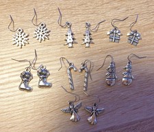 7 Paar Ohrringe mit Weihnachtsmotiven / Weihnachten 