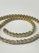 Wunderschöne Tennis-Diamant-Halskette mit 74 Diamanten ca 4-5 ct in 14K Gelbgold