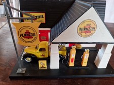 Golden Wheel Pennzoil Tankstelle Zapfsäule 1:32 Maßstab Diecast Modell Diorama⭐️