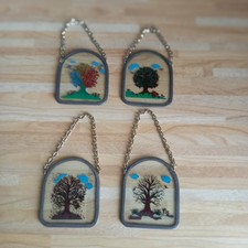 Glas Fenster Bilder  vier Jahreszeiten Frühling Sommer Herbst Winter