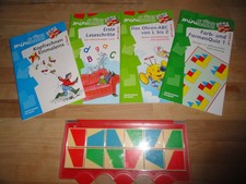 Mini LÜK Kasten Kontrollgerät + 4 Übungshefte Farben Formen Lesen Rechnen Hören
