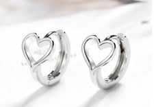 Damen Ohrringe Silber 925 Herzmotiv Ohrstecker für Mädchen Frauen Geschenk