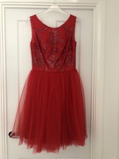 Damen/Mädchen rot Chi Chi London Kleid-Größe 8-Prom-Hochzeit Schulabgänger Tanz