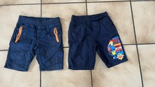 2 Kurze Hosen Dinosaurier + Feuerwehrmann SAM Top Zustand Blau Grösse 116