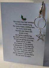 Alternative Weihnachtskarte/Schlüsselanhänger-Gedicht-Beileid Trauer Beerdigung-niemals auseinander