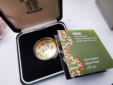 Silbermedallie DNA DOUBLE HELIX - 925 er Silber -  teilvergoldet PP 2003 