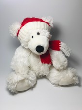 Kuschelwuschel Eisbär mit Schal und Bommelmütze Stofftier Plüschtier 38cm