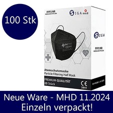 100x FFP2 Schutz Maske schwarz Mundschutz Atemschutz Masken Zertifiziert CE2841