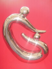 Frauenakt    --  Metall - Glas - versilbert  -   H 38 cm