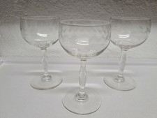 3 Weingläser mit Schliff Wellenschliff  Rotweingläser Weißweingläser Trinkgläser