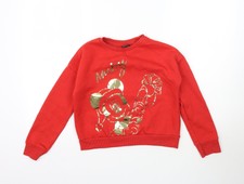 Disney Mädchen rot Polyester Pullover Sweatshirt Größe 9-10 Jahre - Mickey Mouse