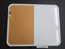 Pinnwand, Memoboard, halb/halb, 35,5x28cm, mit 4 Pins und dry-erase Marker
