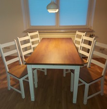 ***neuwertig*** Essgruppe Esstisch Tisch 6x Stühle Holz Massivholz NP 599,00 €