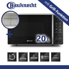 Bauknecht Mikrowelle 1000 W Quarz-Grill 20 Liter Display Schwarz/ Silber Kombi