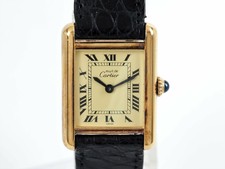 Cartier Tank Silber vergoldet Faltschließe 18k (750) Gold Box Papier 1980
