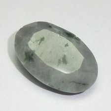 1H   HEILSTEIN : GRÄULICHER SAPHIR AUS MADAGASKAR OVAL 53,4 CT OPAK