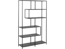 Bücherregal Seaford groß industriell modern schwarz Metall Eichenholznachbildung