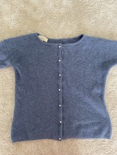 NP 95€ SEZANE GASPARD VINTAGE BLUE TAUBEN BLAU CARDIGAN STRICKJACKE S XS