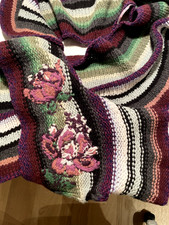 NOLITA Schal mit passenden Handschuhen 90% Wolle schwarz lila beige grün