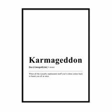 Karmageddon Wörterbuch Definition NEU Heim Geschenk Wand Kunstdruck Typografie