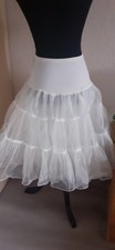PETTICOAT*UNTERROCK*TÜLL*2 - LAGIG*WEIß*TANZKLEID*HOCHZEIT*EINHEITSGRÖßE.