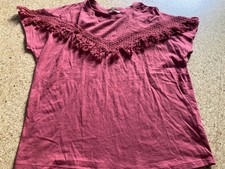 Review Shirt mit Fransen rost rot braun Gr. XS 34 S Crop Top boho Hippie