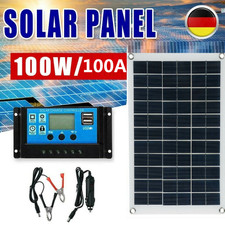 100W 12V Solarpanel Solarmodul Ladegerät USB Kit Für Wohnwagen / Camping DE