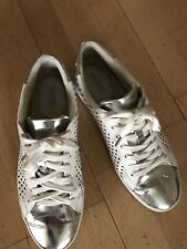 Designer Schuhe Michael Kors Gr.38,5 Wie neu Blogger Sneakers Silber weiß edel