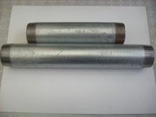 Rohrdoppelnippel, 2 Stück 200 u. 300 mm, Fittig, verzinkt 1 1/2 Zoll, unbenutzt