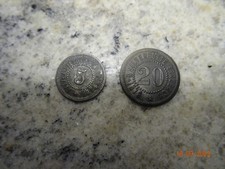 2 Stk. Wertmarken Kleingeldersatzmarke der Blei-& Silberhütte Braubach 