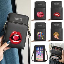 Touchscreen Geldbörse Kartenhalter Handtasche Etui Handy Umhängetasche Schultertasche