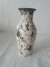 Villeroy & Boch VASE Alt Mettlacher Kupferstiche creme / schwarz  circa 16 Cm