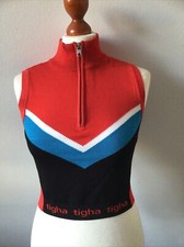NEU!  tigha Damen Crop Top Designer Oberteil  - Gr. M - schwarz, blau, weiß, rot