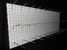 Lochwand 1x weiss 100x40cm + Haken 11x20cm + 11x16cm + 11x10cm Einfachhaken Tego