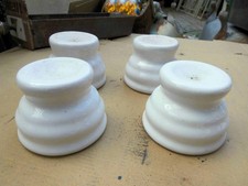 4 Alte große Porzellanfüsse Ø 125 mm rund Selten 