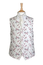 Wein Hochzeit Weste Weste Distel Blatt rot Wein Elfenbein silbergrau (A21)