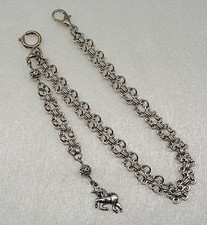 Alte Taschenuhrkette Kette für Taschenuhren Uhrkette silbern Pferd