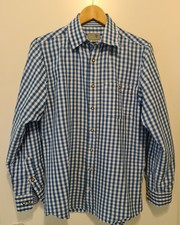 Blau-weiß kariertes Trachtenhemd, Größe S / 37/38, Inntaler Trachtenwelt