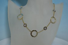 Bulgari 18kt Gold Sautoir Kette / Collier mit Perlmutt, UNGETRAGEN, 34,95 Gramm