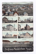 AK NEUKIRCHEN Erzgebirge 1918 - Bahnhof Post Gasthaus / Jahnsdorf Burkhardtsdorf