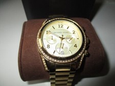 MICHAEL KORS MK-5168 Damen Uhr vergoldet Chronograph Quartz 39 mm 2010er + BOX