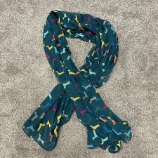 Dackel Grün Bunt Bedruckter Schal