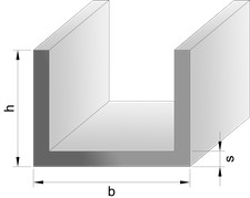 Aluminium-U-Profil 20,0 x 12,8 x 20,0 x 1,4 mm, pressblank, roh