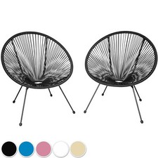 2er Set Acapulco Stuhl Gartensessel Gartenstuhl Retro Lounge Relax Möbel Outdoor