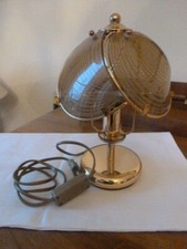 2 Tisch Lese Nachttischlampen aus Rauchglas Messing vergoldet, TOP Glasleuchte 